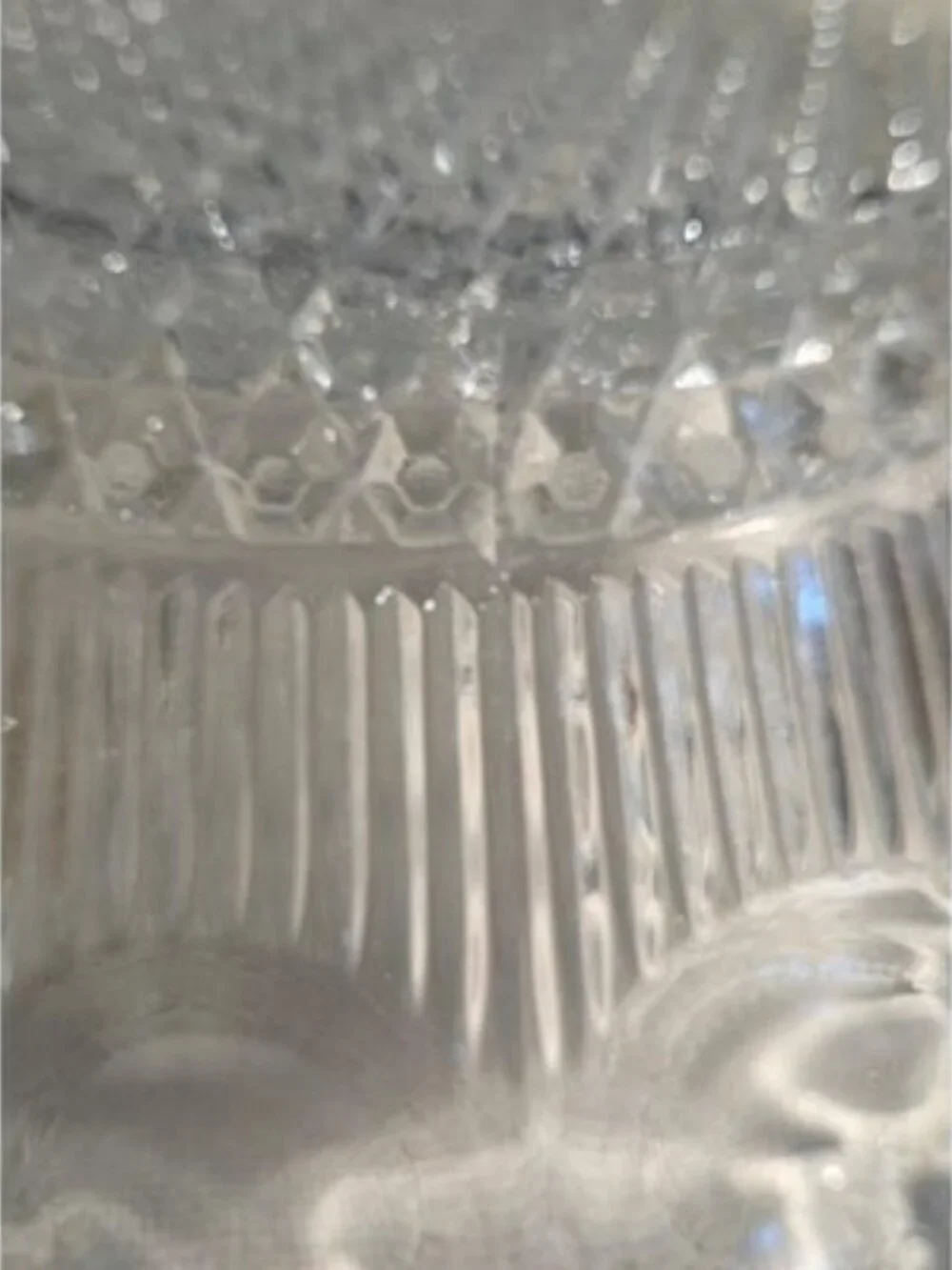 Vintage Bartlett Collins St Genevieve Glass Bowl Manhattan Thumbprint 8.5